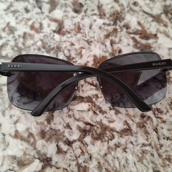 Gucci Women's 2897 65ZN6 Black Designer Sunglasses - Picture 9 of 11